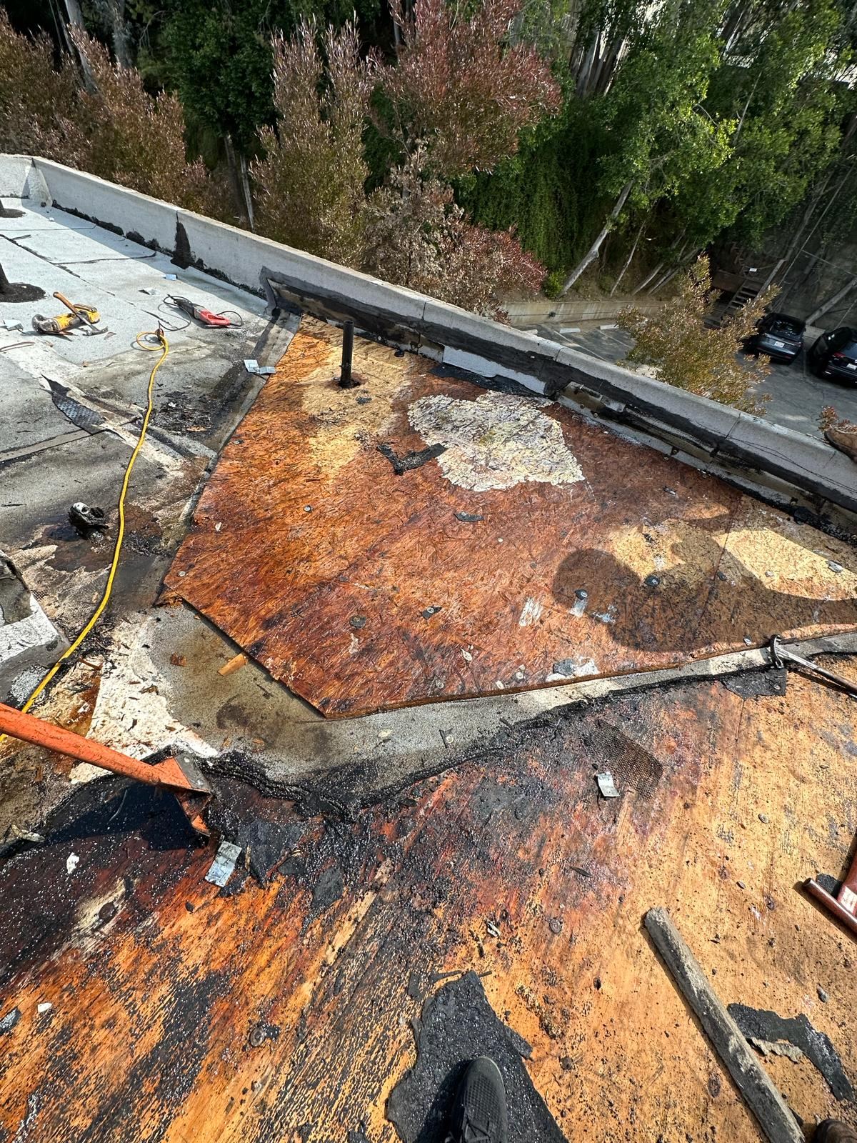 Rotted flat roof deck replaced